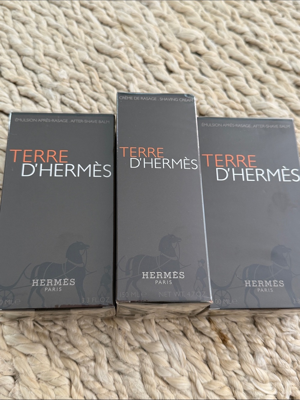 Hermès Terre d'Hermès Men's Shaving Set - 1 Shaving cream, 2 After Shave balms